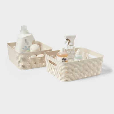 2pk Wave Medium Decorative Basket Cream - Brightroom™ 3 2pk Wave Medium Decorative Basket Cream - Brightroom™ - Image 3