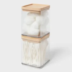 Extra Small Clear Canister With Bamboo Lid 2pk - Brightroom™ 5 Extra Small Clear Canister With Bamboo Lid 2pk - Brightroom™ -Brightroom Sales GUEST 29c43741 9f61 4a61 97ff cdce5bf96f80