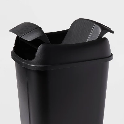 13.3gal Pivot Lid Waste Can Black - Brightroom™: Kitchen Trash Can, Swing Lid, 13 Gallon Capacity, Indoor Use 2 13.3gal Pivot Lid Waste Can Black - Brightroom™: Kitchen Trash Can, Swing Lid, 13 Gallon Capacity, Indoor Use - Image 2