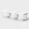 3pk Click In Place 30oz Insert Storage Containers White And Clear - Brightroom™
