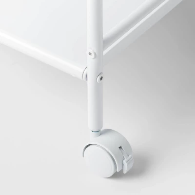 3 Shelf Wide Metal Storage Cart White - Brightroom™ 2 3 Shelf Wide Metal Storage Cart White - Brightroom™ - Image 2