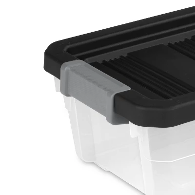 16qt Heavy Duty Latching Clear Storage Box - Brightroom™: Portable Plastic Bin, Universal Storage, Black, Lidded 5 16qt Heavy Duty Latching Clear Storage Box - Brightroom™: Portable Plastic Bin, Universal Storage, Black, Lidded - Image 5