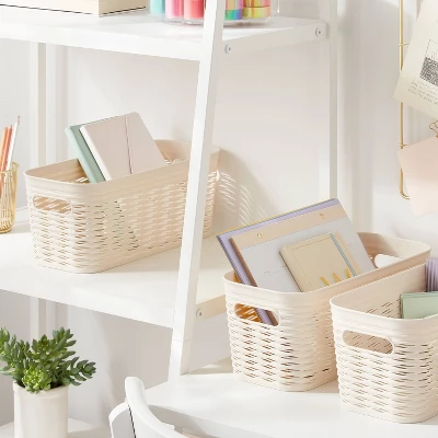 3pk Wave Half Medium Decorative Baskets Cream - Brightroom™ 1 3pk Wave Half Medium Decorative Baskets Cream - Brightroom™