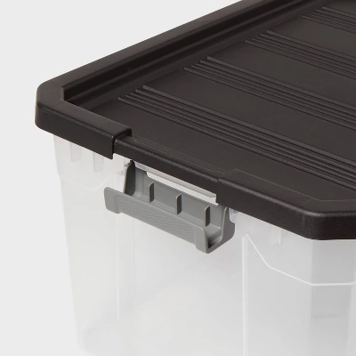 76qt Heavy Duty Latching Clear Storage Box - Brightroom™: Plastic Utility Bin With Lid, Portable Universal Storage 2 76qt Heavy Duty Latching Clear Storage Box - Brightroom™: Plastic Utility Bin With Lid, Portable Universal Storage - Image 2