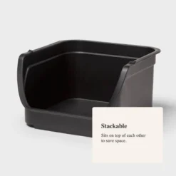 4.6qt Open Front Stackable Storage Bin - Brightroom™: Portable Black Utility, Universal Storage, 5" Height 5 4.6qt Open Front Stackable Storage Bin - Brightroom™: Portable Black Utility, Universal Storage, 5" Height -Brightroom Sales GUEST 37e3c57e b404 4225 8b9d 9ee4f026b278