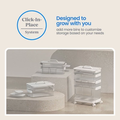 Click In Place 10qt Clear Plastic Storage Bin With White Latch For Home And Office Organization - Brightroom™ 7 Click In Place 10qt Clear Plastic Storage Bin With White Latch For Home And Office Organization - Brightroom™ - Image 7