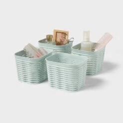 4pk Wave Mini Decorative Basket Mint Green - Brightroom™ -Brightroom Sales GUEST 40a61d7e 32c9 42b5 8567 d3d05a3e19be