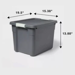 12gal Latching Storage Tote - Brightroom™: Stackable Gray Utility Bin With Lid, Portable Universal Organizer -Brightroom Sales GUEST 48fed73c a16f 46a5 9ad3 94e9c30742ea