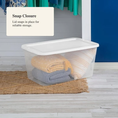 90qt Clear Storage Box White - Brightroom™ 3 90qt Clear Storage Box White - Brightroom™ - Image 3