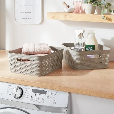 2pk Wave Medium Decorative Basket Gray - Brightroom™ 1 2pk Wave Medium Decorative Basket Gray - Brightroom™