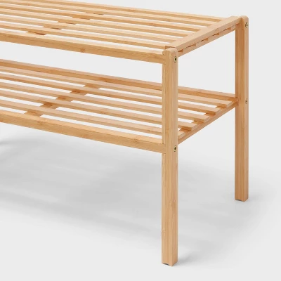 2 Tier Stackable Bamboo Shoe Rack - Brightroom™ 2 2 Tier Stackable Bamboo Shoe Rack - Brightroom™ - Image 2