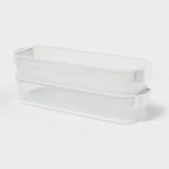 Click In Place 3qt Shallow Slim Plastic Storage Bin For Home And Office Organization Green Tint - Brightroom™ -Brightroom Sales GUEST 60b78de5 a10b 42a0 81a0 1cc1253ce279
