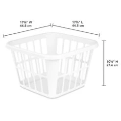 1.25bu Laundry Basket White - Brightroom™: Plastic Clothes Hamper With Built-In Handles, Medium Size, Portable Storage -Brightroom Sales GUEST 653ac7f6 d736 44af 833f 9cb40511fa7e