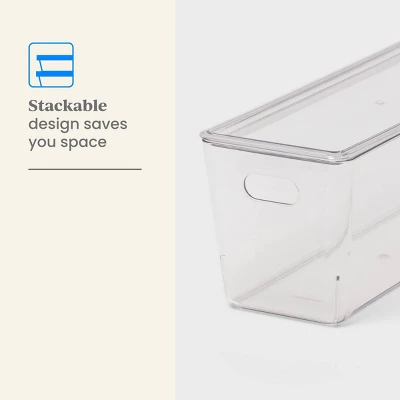 5L Stacking Clear Bin With Lid - Brightroom™: PET, Stackable, Universal Storage, Handles, 13.77" X 5.11" 3 5L Stacking Clear Bin With Lid - Brightroom™: PET, Stackable, Universal Storage, Handles, 13.77" X 5.11" - Image 3
