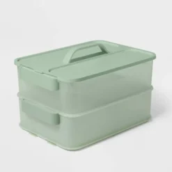 Click In Place 10qt Plastic Storage Bin For Home And Office Organization Green Tint - Brightroom™​ -Brightroom Sales GUEST 6c756ada ee75 4ac0 b6d2 f141471256a7
