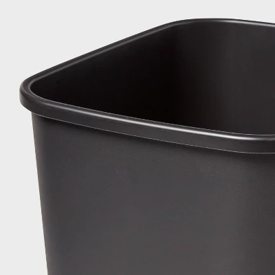 7gal Wastebasket Black - Brightroom™: Compact 7.7 Gallon Indoor Trash Can, Rectangle, Polypropylene, Open Top, Dorm Use 2 7gal Wastebasket Black - Brightroom™: Compact 7.7 Gallon Indoor Trash Can, Rectangle, Polypropylene, Open Top, Dorm Use - Image 2