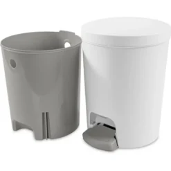 1.6gal Round Step Trash Can - Brightroom™: Compact Pedal-Operated Lid, Small Bathroom Bin, Textured White Finish 17 1.6gal Round Step Trash Can - Brightroom™: Compact Pedal-Operated Lid, Small Bathroom Bin, Textured White Finish -Brightroom Sales GUEST 736219aa 062d 4738 8ac8 fdac2a3c8c8b