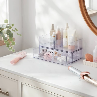 Clear Divided Bin With Drawer - Brightroom™ 1 Clear Divided Bin With Drawer - Brightroom™