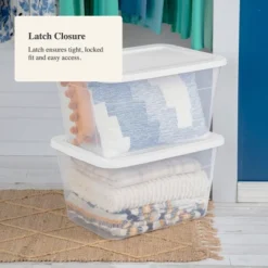 56qt Clear Non-Latching Storage Box With White Lid - Brightroom™ -Brightroom Sales GUEST 80e13dd9 8840 44b7 a511 0563ccffa9b3