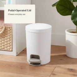 1.6gal Round Step Trash Can - Brightroom™: Compact Pedal-Operated Lid, Small Bathroom Bin, Textured White Finish 12 1.6gal Round Step Trash Can - Brightroom™: Compact Pedal-Operated Lid, Small Bathroom Bin, Textured White Finish -Brightroom Sales GUEST 850a833e 1d8d 464a 91d2 fa4392e66116