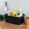 Folio Heavy Duty Storage Bin - Brightroom™: Black Plastic, Stackable, Portable, Universal Storage, 18.6 Volume Capacity