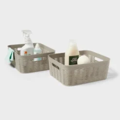 2pk Wave Medium Decorative Basket Gray - Brightroom™ 5 2pk Wave Medium Decorative Basket Gray - Brightroom™ -Brightroom Sales GUEST 9a90595b 9762 4a0a 8121 32425a4a5b90