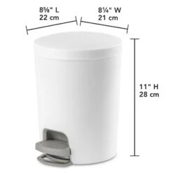 1.6gal Round Step Trash Can - Brightroom™: Compact Pedal-Operated Lid, Small Bathroom Bin, Textured White Finish 19 1.6gal Round Step Trash Can - Brightroom™: Compact Pedal-Operated Lid, Small Bathroom Bin, Textured White Finish -Brightroom Sales GUEST a31ec134 a897 4672 95a9 73fe9fbbfe2d