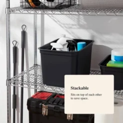 26.2qt Heavy Duty Storage Bin - Brightroom™: Black Plastic, Stackable & Portable, Universal Storage Solution 9 26.2qt Heavy Duty Storage Bin - Brightroom™: Black Plastic, Stackable & Portable, Universal Storage Solution -Brightroom Sales GUEST a8ee8675 23e8 46ff 8b08 25af49e86b6d