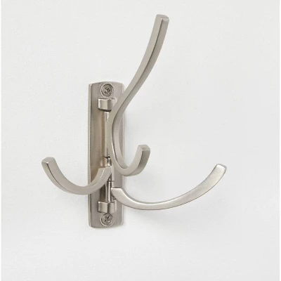 Modern Octopus Swivel Hook Nickel - Brightroom™: Cast Aluminum Decorative Wall Hook, Matte Silver, 15lb Capacity 2 Modern Octopus Swivel Hook Nickel - Brightroom™: Cast Aluminum Decorative Wall Hook, Matte Silver, 15lb Capacity - Image 2
