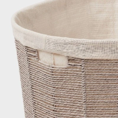 Twisted Paper Rope Oval Laundry Basket - Brightroom™: Gray, Removable Liner, 252 Volume, 2 Handles 2 Twisted Paper Rope Oval Laundry Basket - Brightroom™: Gray, Removable Liner, 252 Volume, 2 Handles - Image 2