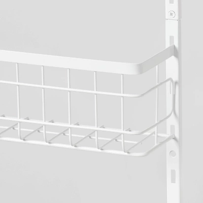 4 Tier Over-The-Door Storage Rack - Brightroom™: Adjustable Shelves, White Steel, Over Door Organizer, 4 Baskets 2 4 Tier Over-The-Door Storage Rack - Brightroom™: Adjustable Shelves, White Steel, Over Door Organizer, 4 Baskets - Image 2