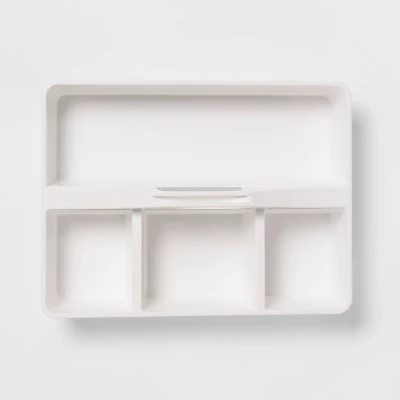 Divided Caddy Organizer White - Brightroom™: Utility Storage Cart, Polypropylene, Universal Storage, 1 Year Warranty 2 Divided Caddy Organizer White - Brightroom™: Utility Storage Cart, Polypropylene, Universal Storage, 1 Year Warranty - Image 2