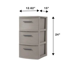 3 Drawer Medium Tower Dark Gray - Brightroom™: Plastic Storage Drawers, Portable Universal Storage, No Assembly Required -Brightroom Sales GUEST bf6392a9 b2b1 474e a697 9d1f08e3c887