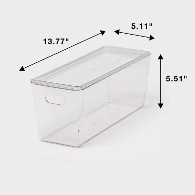 5L Stacking Clear Bin With Lid - Brightroom™: PET, Stackable, Universal Storage, Handles, 13.77" X 5.11" 4 5L Stacking Clear Bin With Lid - Brightroom™: PET, Stackable, Universal Storage, Handles, 13.77" X 5.11" - Image 4