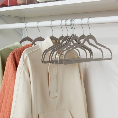 10pk Thin Plastic Hangers Gray - Brightroom™: Slim Clothes Hangers For Adults, 17.5" X 9.1" X 0.2", Household Use 1 10pk Thin Plastic Hangers Gray - Brightroom™: Slim Clothes Hangers For Adults, 17.5" X 9.1" X 0.2", Household Use
