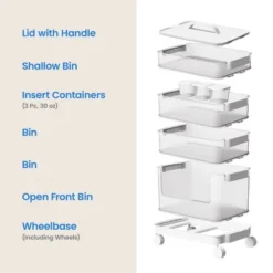 7pc Click In Place Rolling Storage Cart Kit Plastic Storage Home And Office Organization - Brightroom™​ -Brightroom Sales GUEST c32d2d4f 9529 4084 96c1 6698a5675dd8