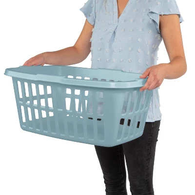 1.5 Bu Laundry Basket Pewter Aqua - Brightroom™ 4 1.5 Bu Laundry Basket Pewter Aqua - Brightroom™ - Image 4