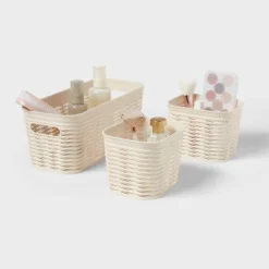 3pk Wave Assorted Decorative Basket Cream 5L Narrow 2c - Brightroom™ -Brightroom Sales GUEST d48fb1cd 8cd6 40b3 8927 47c5f9540ebe