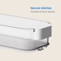 Click In Place 3qt Clear Shallow Slim Plastic Storage Bin With White Latch For Home And Office Organization - Brightroom™ -Brightroom Sales GUEST d901ff7b 37d4 401c 87f5 e3cadb61a7b5