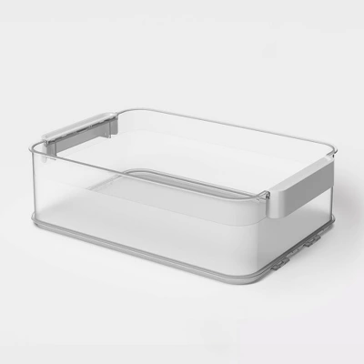 Click In Place 10qt Clear Plastic Storage Bin With White Latch For Home And Office Organization - Brightroom™ 1 Click In Place 10qt Clear Plastic Storage Bin With White Latch For Home And Office Organization - Brightroom™
