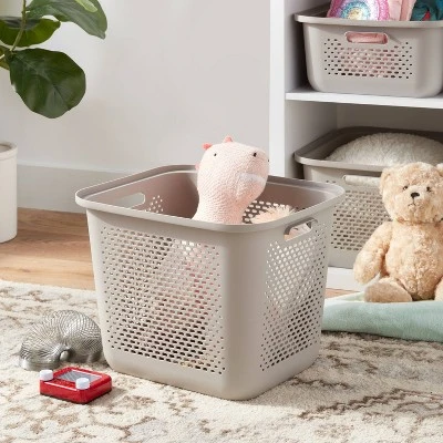 Large Decorative Plastic Bin With Cutout Handles - Brightroom™ 1 Large Decorative Plastic Bin With Cutout Handles - Brightroom™
