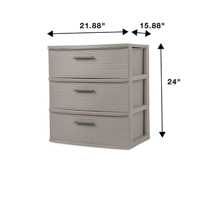 3 Drawer Wide Tower Dark Gray - Brightroom™: Plastic Storage Drawers, Portable Universal Storage, No Assembly Required 6 3 Drawer Wide Tower Dark Gray - Brightroom™: Plastic Storage Drawers, Portable Universal Storage, No Assembly Required - Image 6