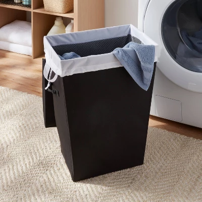 Laundry Hamper With Lift Liner And Lid Black - Brightroom™ 1 Laundry Hamper With Lift Liner And Lid Black - Brightroom™