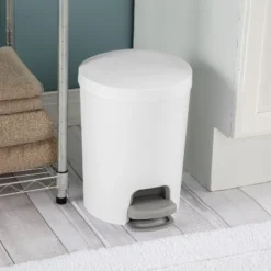 1.6gal Round Step Trash Can - Brightroom™: Compact Pedal-Operated Lid, Small Bathroom Bin, Textured White Finish 14 1.6gal Round Step Trash Can - Brightroom™: Compact Pedal-Operated Lid, Small Bathroom Bin, Textured White Finish -Brightroom Sales GUEST e09e76a9 b58c 4631 806e 6d1eee45cda2