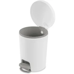 1.6gal Round Step Trash Can - Brightroom™: Compact Pedal-Operated Lid, Small Bathroom Bin, Textured White Finish 15 1.6gal Round Step Trash Can - Brightroom™: Compact Pedal-Operated Lid, Small Bathroom Bin, Textured White Finish -Brightroom Sales GUEST e7b7d364 e2e5 4250 831e 4f714ade8431