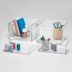 12" X 6" X 4" All Purpose Storage 1/2 Storage Bin - Brightroom™: Clear Plastic Decorative Container, No Assembly Required -Brightroom Sales GUEST f73604e1 d023 486e 87e8 23d09401cc0c