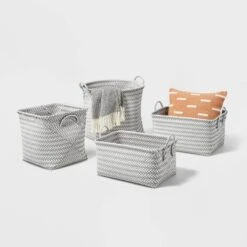 Large Woven Rectangular Storage Basket Gray/White - Brightroom™ 6 Large Woven Rectangular Storage Basket Gray/White - Brightroom™ -Brightroom Sales GUEST f7afc392 cd5f 4f5b b71c de34f8204ec5