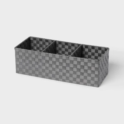 Woven Plastic 3 Compartment Bin - Brightroom™ 3 Woven Plastic 3 Compartment Bin - Brightroom™ - Image 3