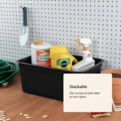 Folio Heavy Duty Storage Bin - Brightroom™: Black Plastic, Stackable, Portable, Universal Storage, 18.6 Volume Capacity 12 Folio Heavy Duty Storage Bin - Brightroom™: Black Plastic, Stackable, Portable, Universal Storage, 18.6 Volume Capacity -Brightroom Sales GUEST ffee4270 d976 4a1d 8f8a dcb319bc901c