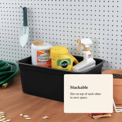 Folio Heavy Duty Storage Bin - Brightroom™: Black Plastic, Stackable, Portable, Universal Storage, 18.6 Volume Capacity 3 Folio Heavy Duty Storage Bin - Brightroom™: Black Plastic, Stackable, Portable, Universal Storage, 18.6 Volume Capacity - Image 3